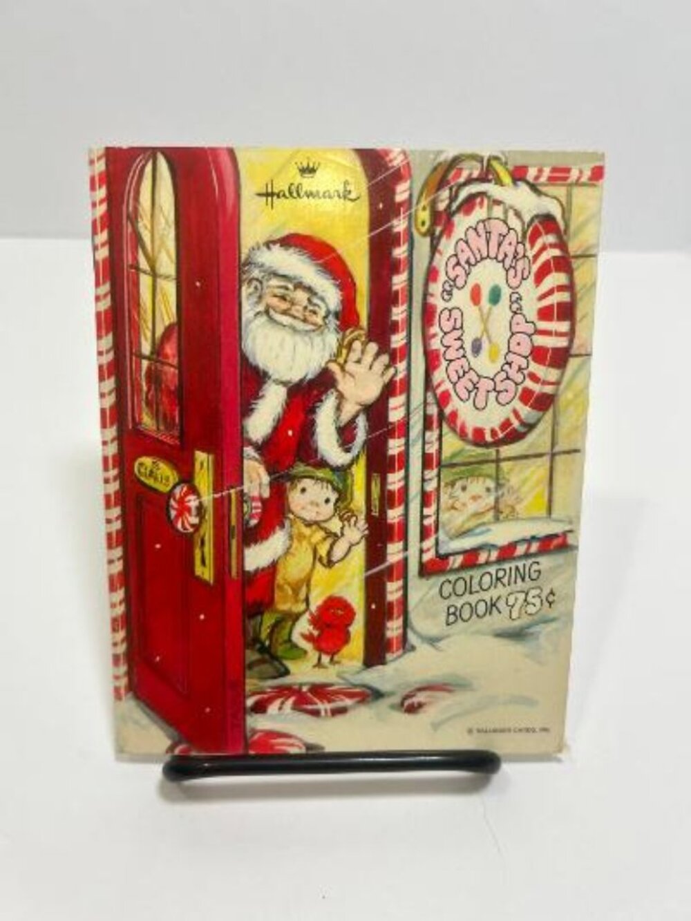 Hallmark Santa’s Sweet Shop Mini Coloring Book Christmas Santa Elf Vintage